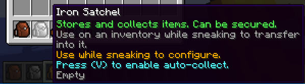 CoFH: Vanilla+ Satchels
