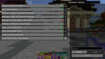 Modern Warp Menu
