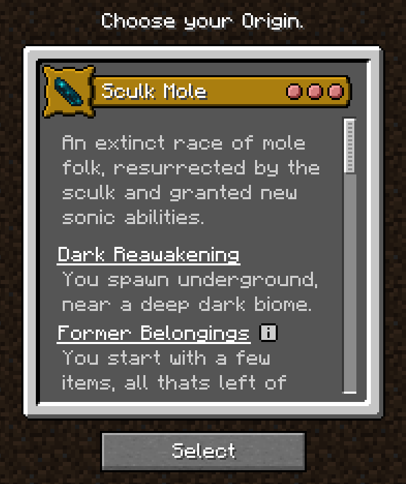 Origins: Sculk Mole