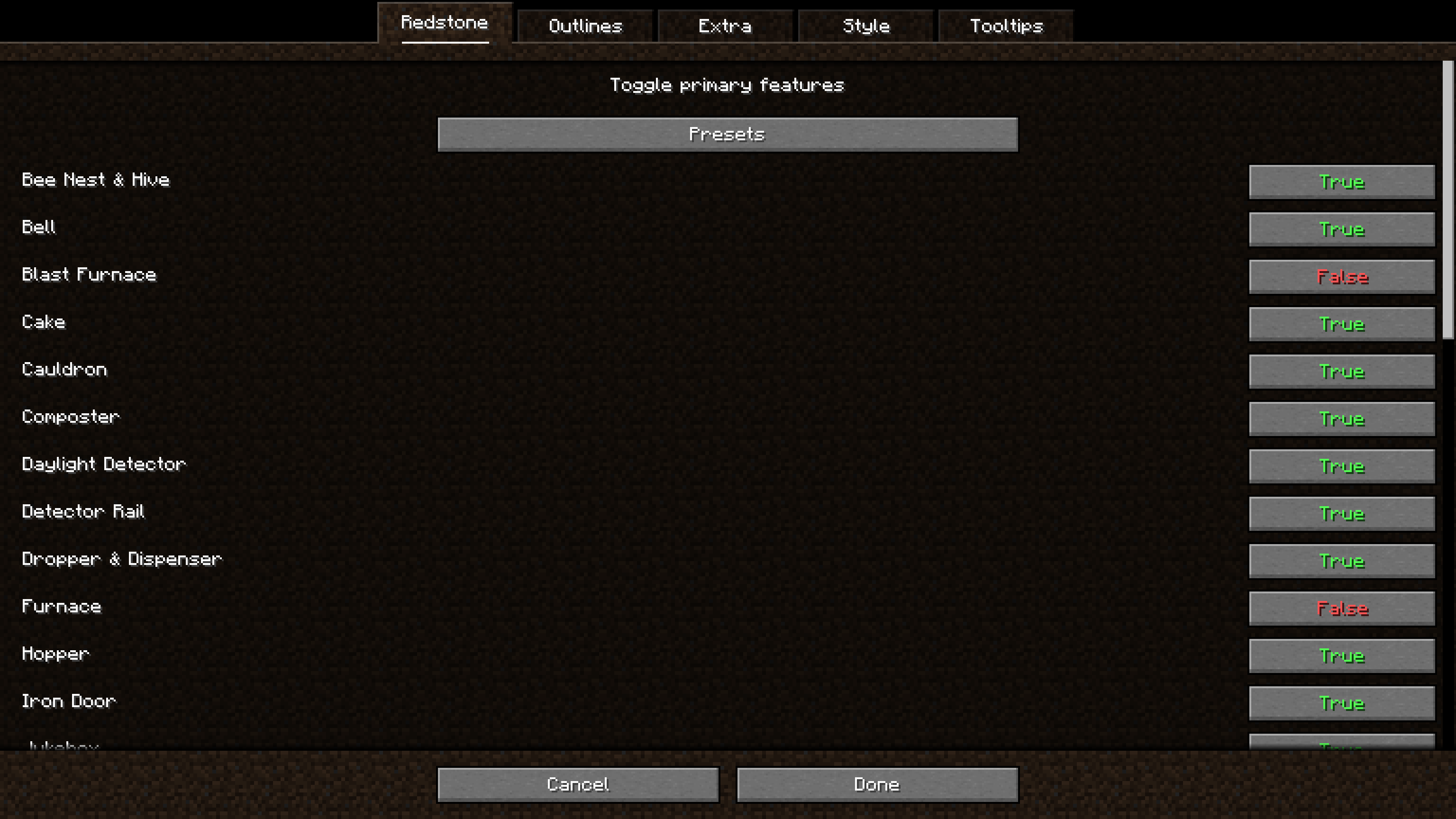 Redstone Tweaks