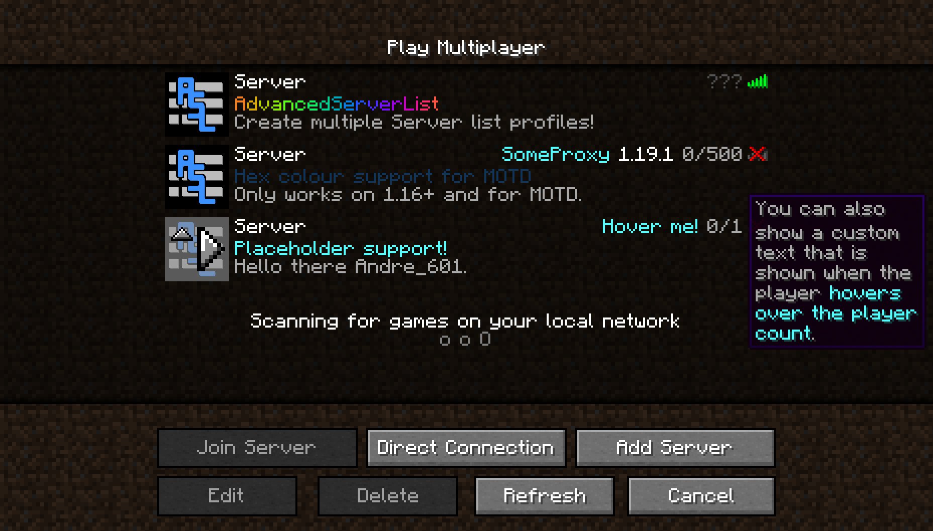 AdvancedServerList