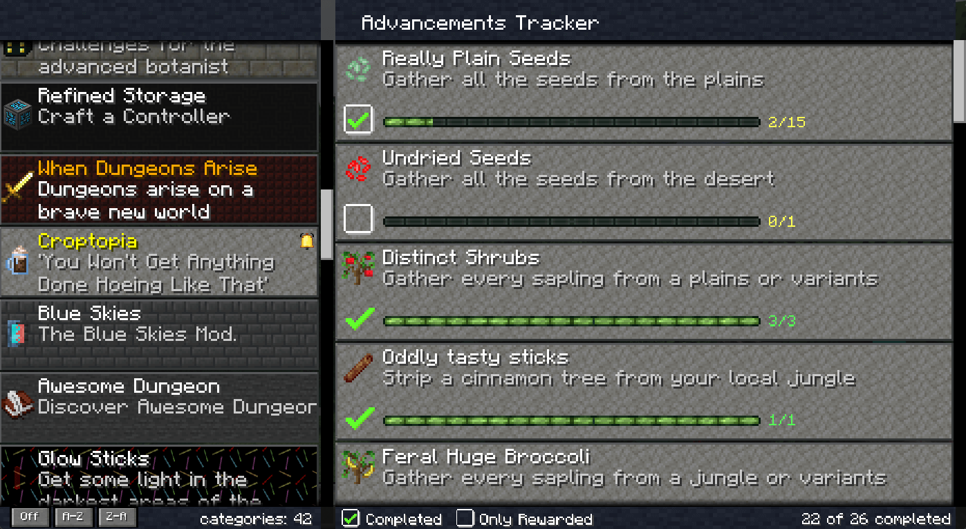 Advancements Tracker