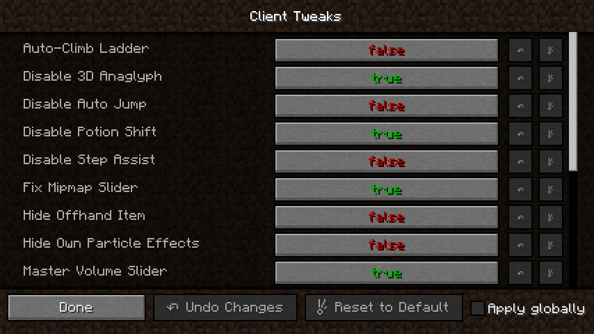 Client Tweaks