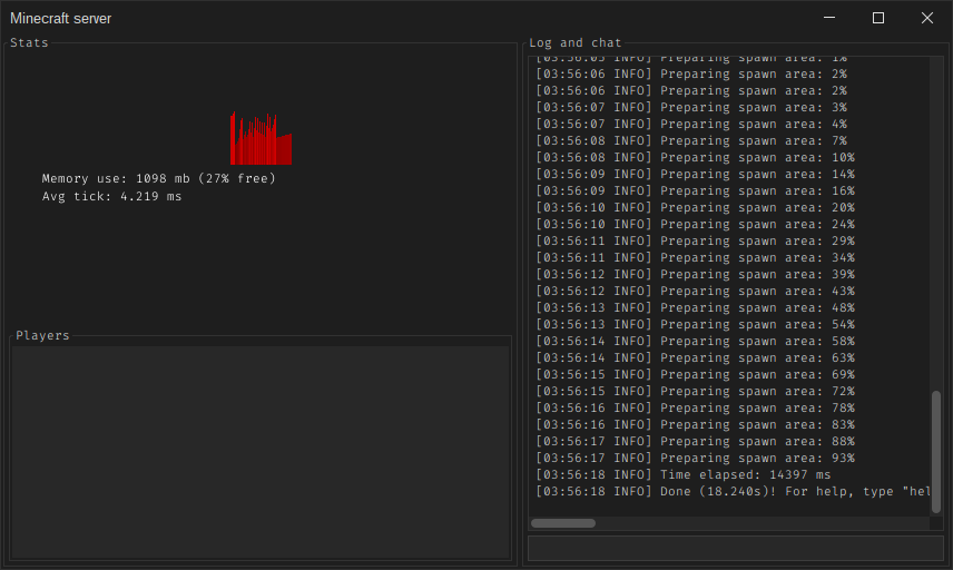 Dark server console