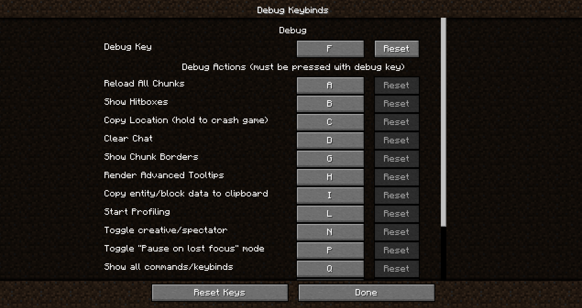 Debug Keybind
