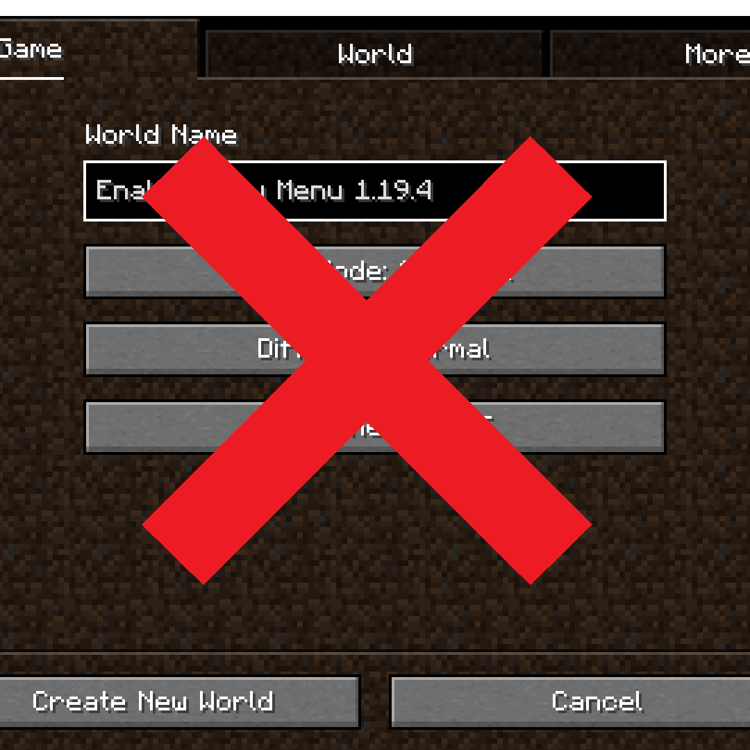 Disable New Create World Menu - Forge