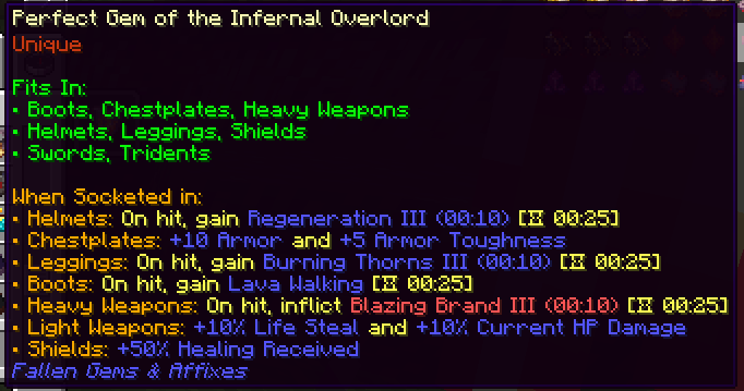 Fallen Gems & Affixes