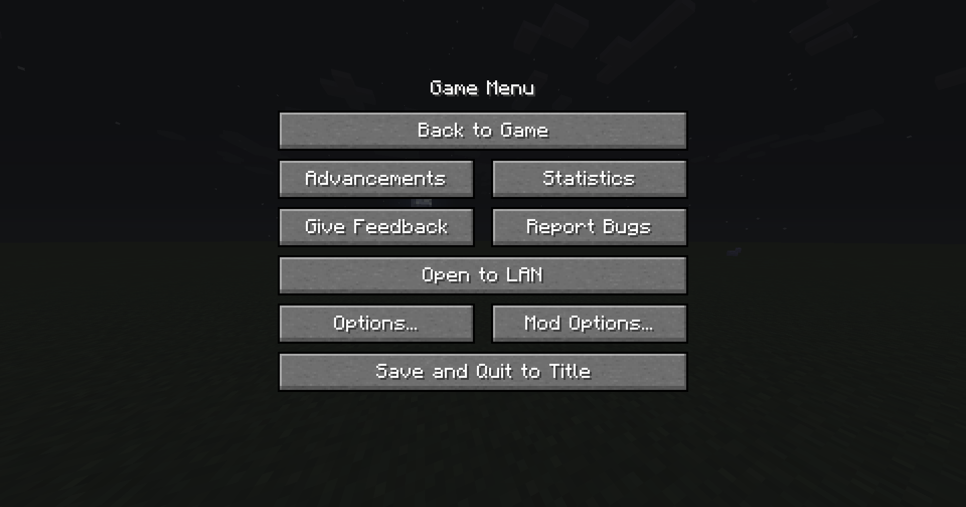 Game Menu Mod Option