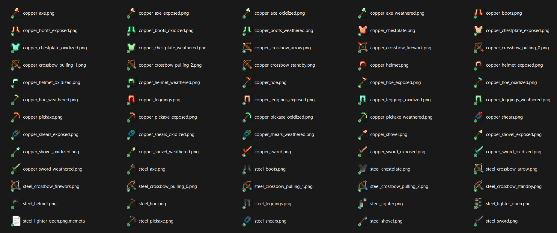 Material Elements: Armor, Tools and Weapons