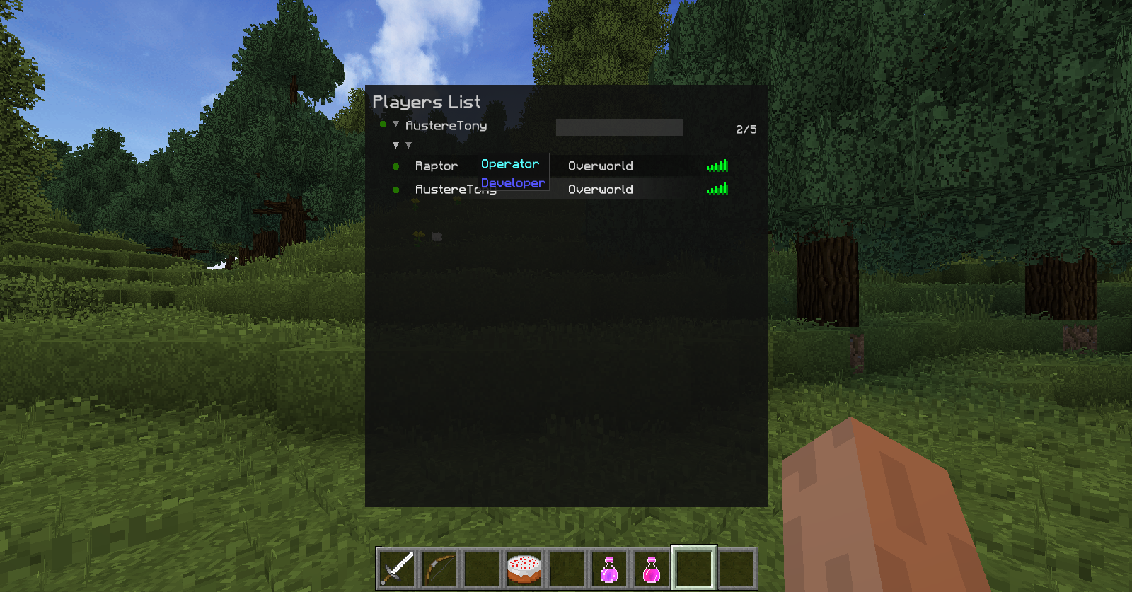 Oxygen: Players List