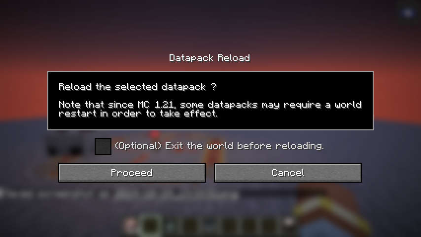 Datapack/Gamerule Menus