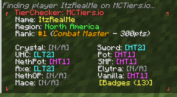 Tier Checker